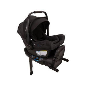 Caviar/Chocolate Nuna PIPA Aire RX Infant Car Seat on RELX Base - Side Profile View | Bambi Baby