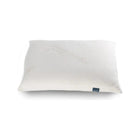 White Organic Cotton PLA Pillow - Angled Top View with Naturepedic Label | Bambi Baby