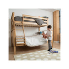 Natural Oak Twin/Full Bunk Bed - Lifestyle with Child Playing | Bambi Baby