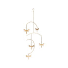 Antique Brass Metal Dragonfly Nursery Ceiling Mobile - Tiered Arms Detail | Bambi Baby