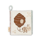 Cream Cotton Soft Activity Book Front Cover with Bee & Hive Appliqué - Product View | Bambi Baby