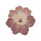 Dusty Rose Wool Flower-Shaped Nursery Rug - Overhead View | Bambi Baby