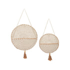 Ivory Crochet Round Wall Pocket Organizers Set of 2 - Product View | Bambi Baby
