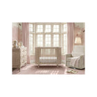 Whitewashed Ash Bellini Provence Oval Convertible Crib - Styled Nursery Room View | Bambi Baby