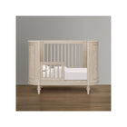 Whitewashed Ash Bellini Provence Toddler Guardrail Installed on Crib Conversion - Front View | Bambi Baby