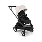 Misty White & Black Bugaboo Dragonfly Plus City Stroller - 3/4 Rear View | Bambi Baby