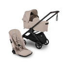 Desert Taupe Bugaboo Dragonfly Plus Bassinet & Seat Complete City Stroller - Components View | Bambi Baby