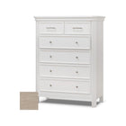 White Wood Sorelle Finley Elite 6 Drawer Dresser - Front View with Heritage Fog Swatch | Bambi Baby
