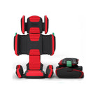 Racing Red Mifold Hifold Compact Booster Car Seat open and folded foldable travel car seat - Side by Side View | Bambi Baby