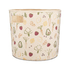 Cream Cotton Canvas Storage Bin - Angled View, Clementine Garden Print, Nursery Organizer | Bambi Baby