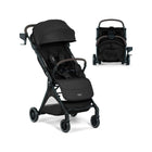 Raven Black Britax Juniper+ Lightweight Travel Stroller - Front Angle & Compact Fold | Bambi Baby