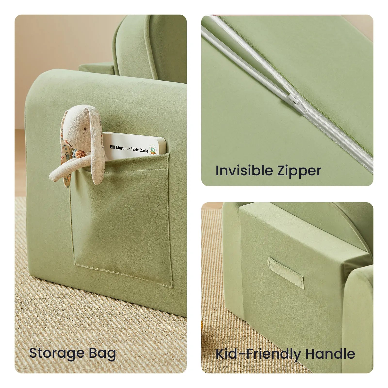 Tiny Land® GentleSnug Kid Chair - Sage- Bambi Baby