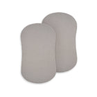 Storm Grey Muslin Organic Cotton Halo BassiNest Fitted Sheet 2-Pack - Overhead View | Bambi Baby