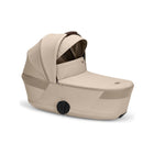 Almond Beige CYBEX BALIOS Fold Cot - Side Profile with Canopy Extended | Bambi Baby