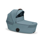 Stormy Blue CYBEX BALIOS Fold Cot - Side Profile with Canopy Extended | Bambi Baby
