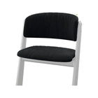 Stone Black Boucle CYBEX LEMO Platinum Seat & Back Cushion Set - Angled View on Silver Chair | Bambi Baby