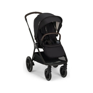 Caviar Black Nuna TRIV lx Mid-Size Stroller - Front Three-Quarter View | Bambi Baby
