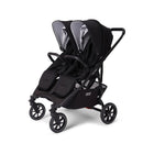 Pitch Black Valco Baby Ultra Duo S2 Side-by-Side Double Stroller - Side Angle | Bambi Baby