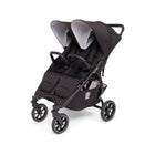 Pitch Black Valco Baby Slim Twin S2 City Double Stroller - Side Angle View | Bambi Baby