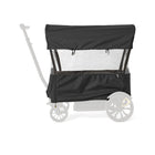 Black Nylon Baby Wagon Weather Cover with Clear Vinyl Window, 4-Seat - Side View | Bambi Baby