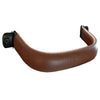 Tan Perforated Faux Leather Stroller Bumper Bar - Front View | Bambi Baby