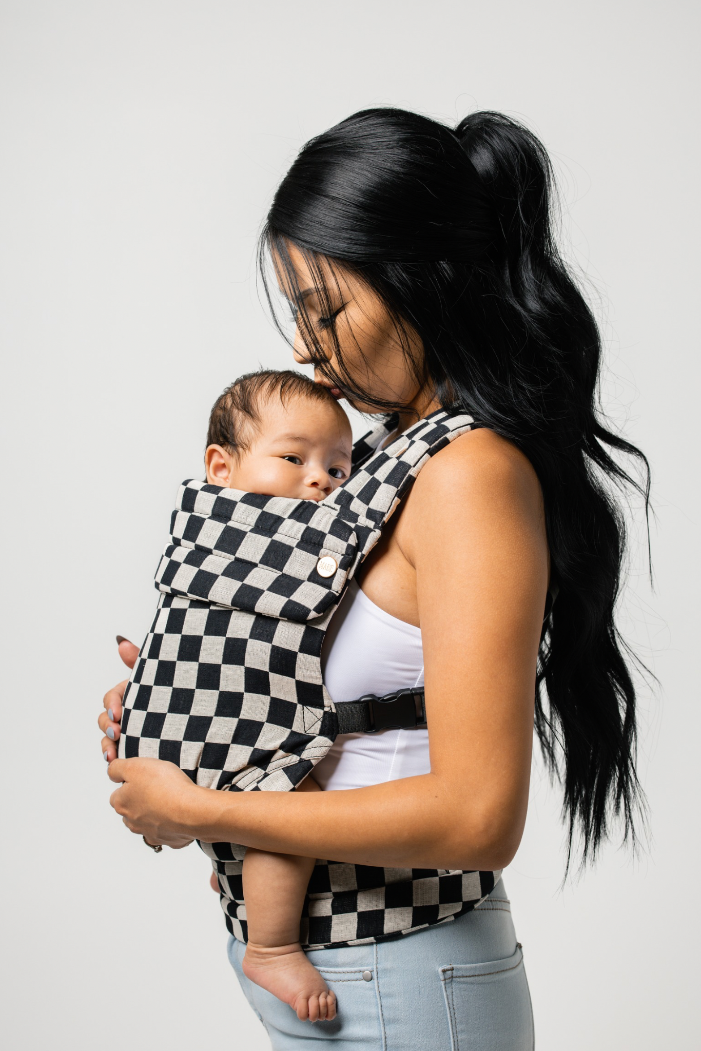 Mabē The Monarch Carrier - Ebony Check- Bambi Baby