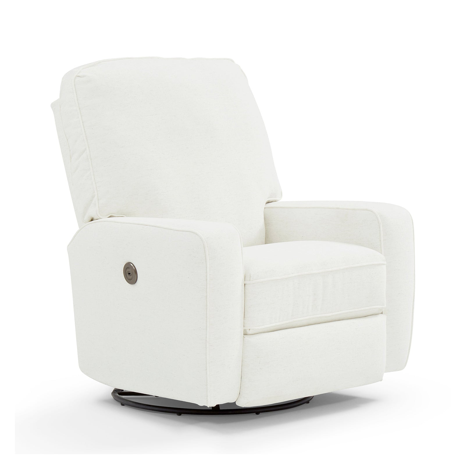 Linen Bilana Power Swivel Glider Recliner - Front Angle | Bambi Baby