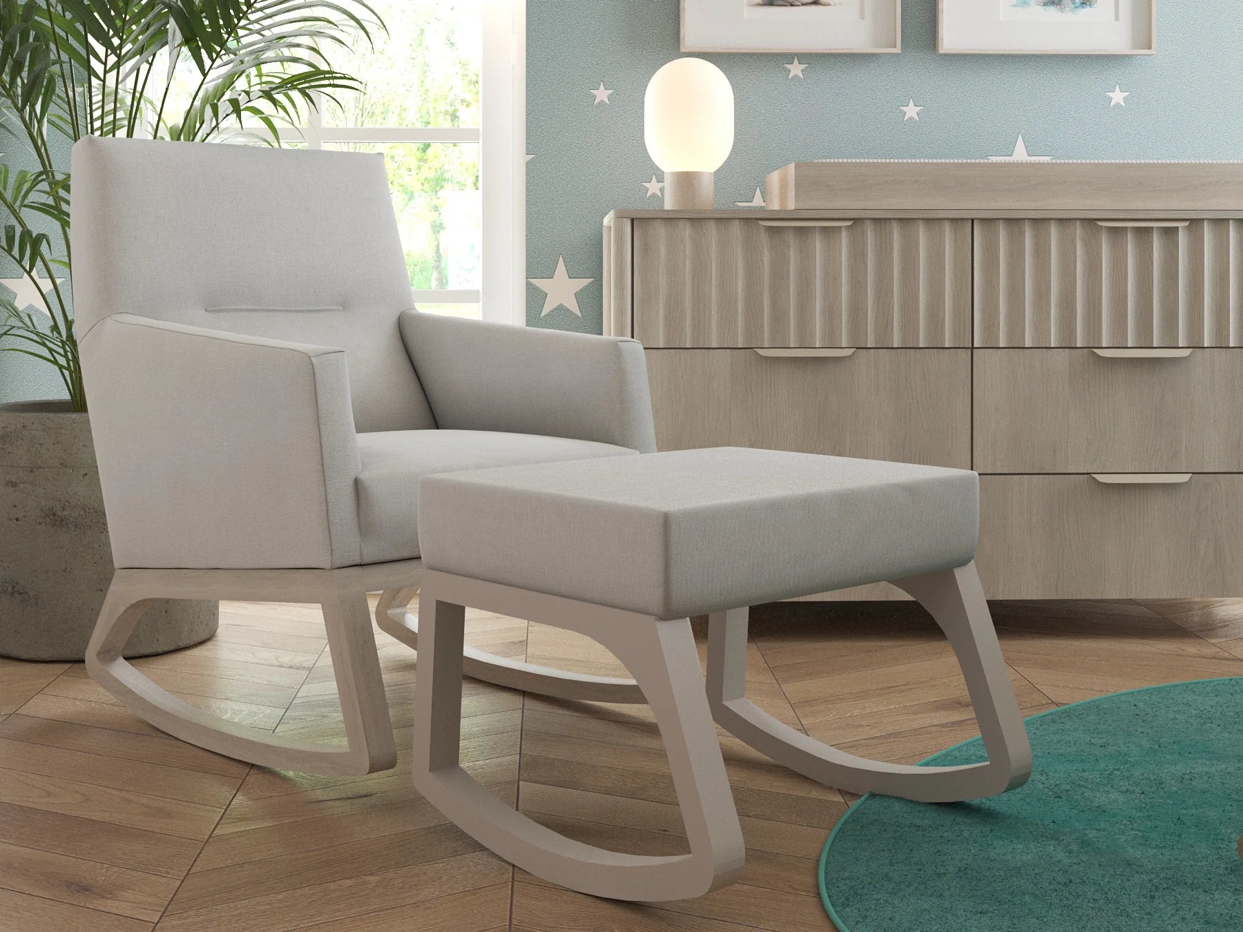 Moonlit Crescent Collection Rocer and Ottoman- Bambi Baby
