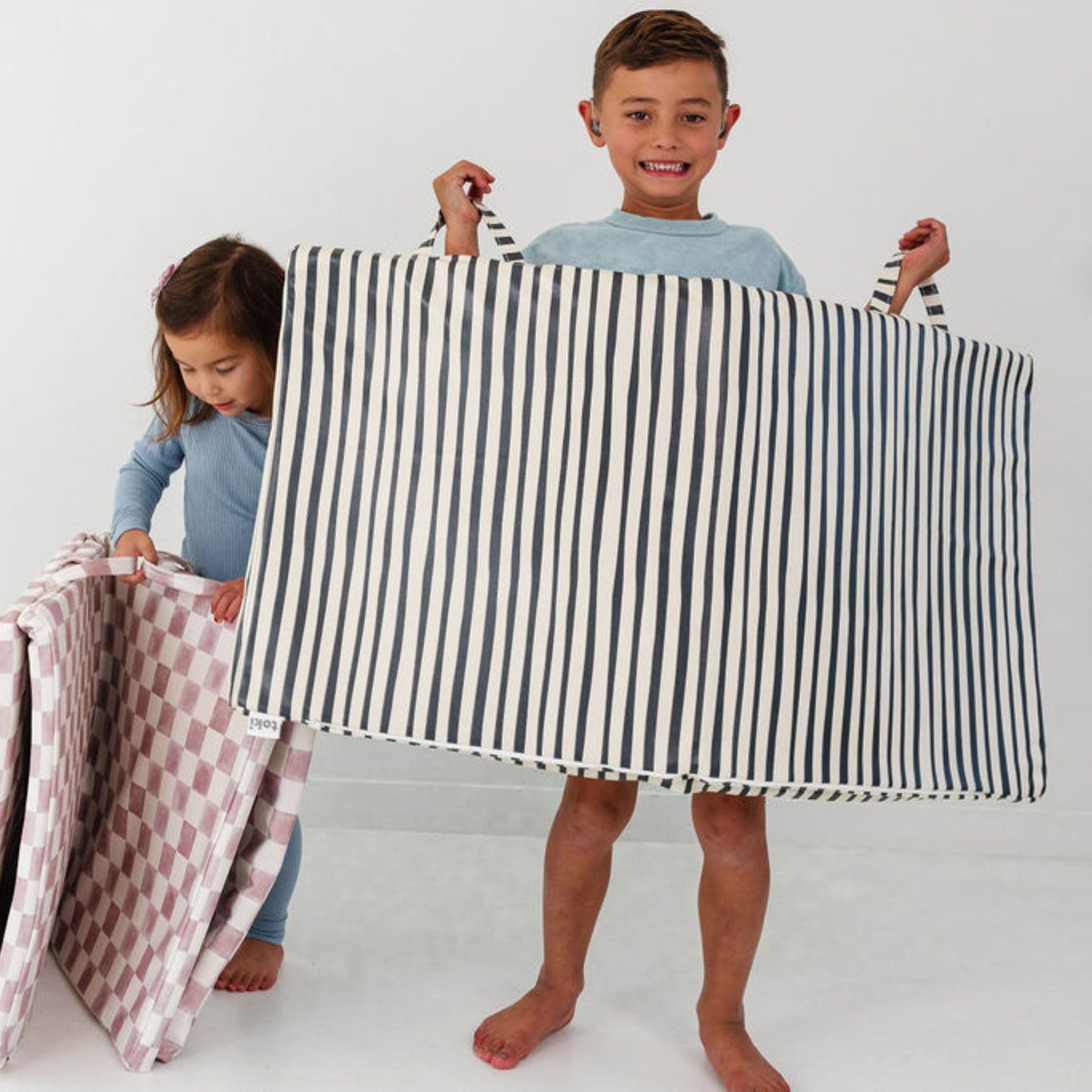 Toki Kids Bold Stripe Vegan Leather Mat- Bambi Baby