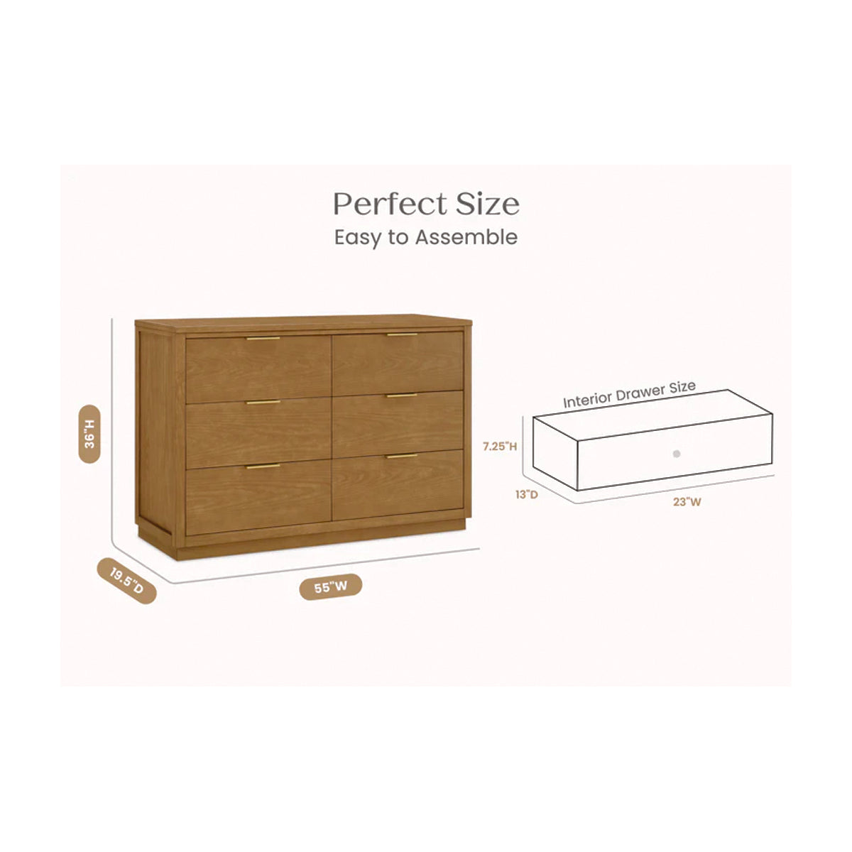 Delta Children Forever- Classic 6 Drawer Dresser - Assembled- Bambi Baby