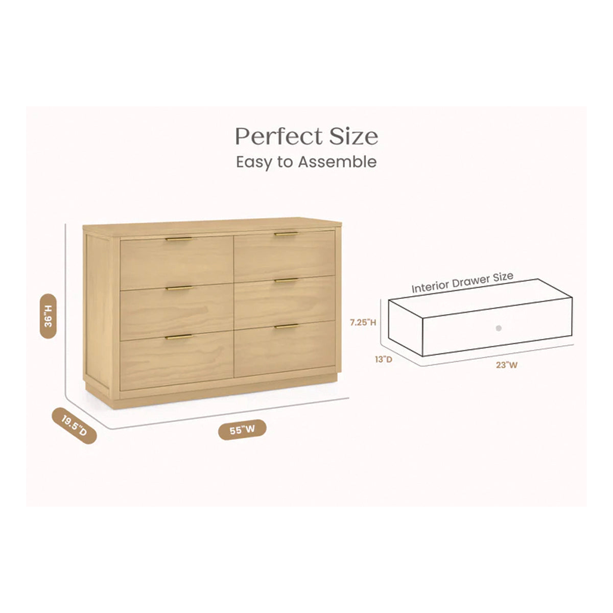 Delta Children Forever- Classic 6 Drawer Dresser - Assembled- Bambi Baby