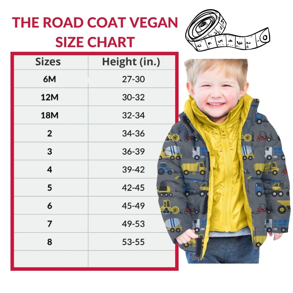 Onekid Car Seat Coat | The Road Coat Vegan - Construction Print- Bambi Baby
