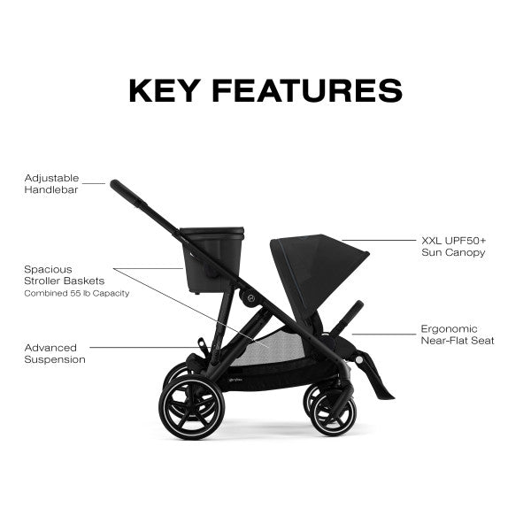 cybex gazelle double stroller Cybex Gazelle S Stroller (Black Frame
