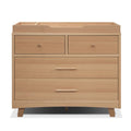 Natural Wood Sorelle Luce Double Dresser with Changing Topper - Front View | Bambi Baby
