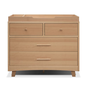 Natural Wood Sorelle Luce Double Dresser with Changing Topper - Front View | Bambi Baby