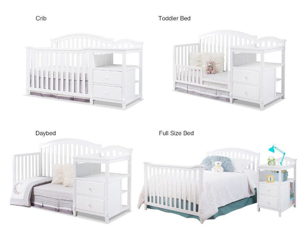 Sorelle Berkley 4 In 1 Crib N Changer in White- Bambi Baby