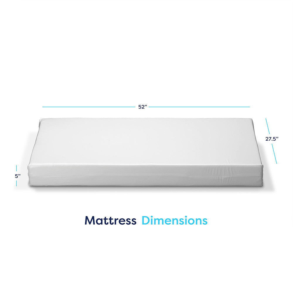 Moonlight Little Dreamer All Foam Crib Mattress - Dual Firmness w/White ribbon- Bambi Baby