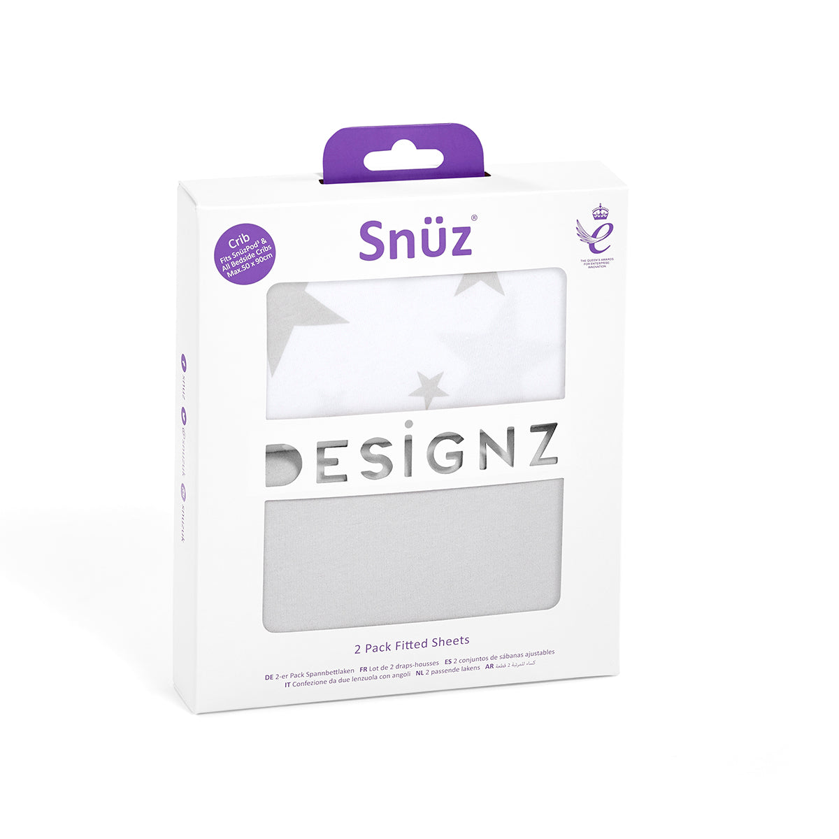 Snuz Twin Pack Bassinet Sheets - Gray Star- Bambi Baby