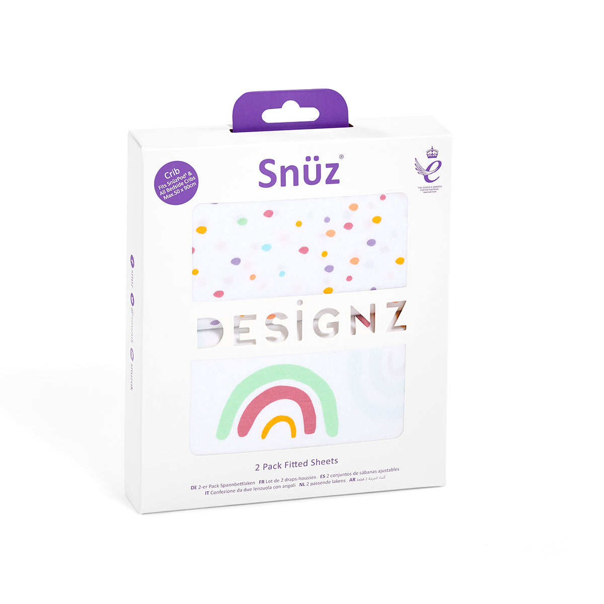 Snuz Twin Pack Bassinet Sheets - Multi Rainbow- Bambi Baby