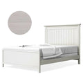 Ash Silva Edison Full-Size Bed in Solid European Beechwood - Three-Quarter View with Swatch | Bambi Baby