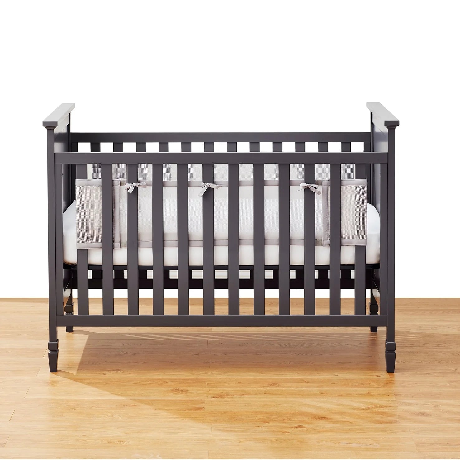 Halo Breathable Mesh Crib Liner for Full Sized Solid End Crib - White- Bambi Baby
