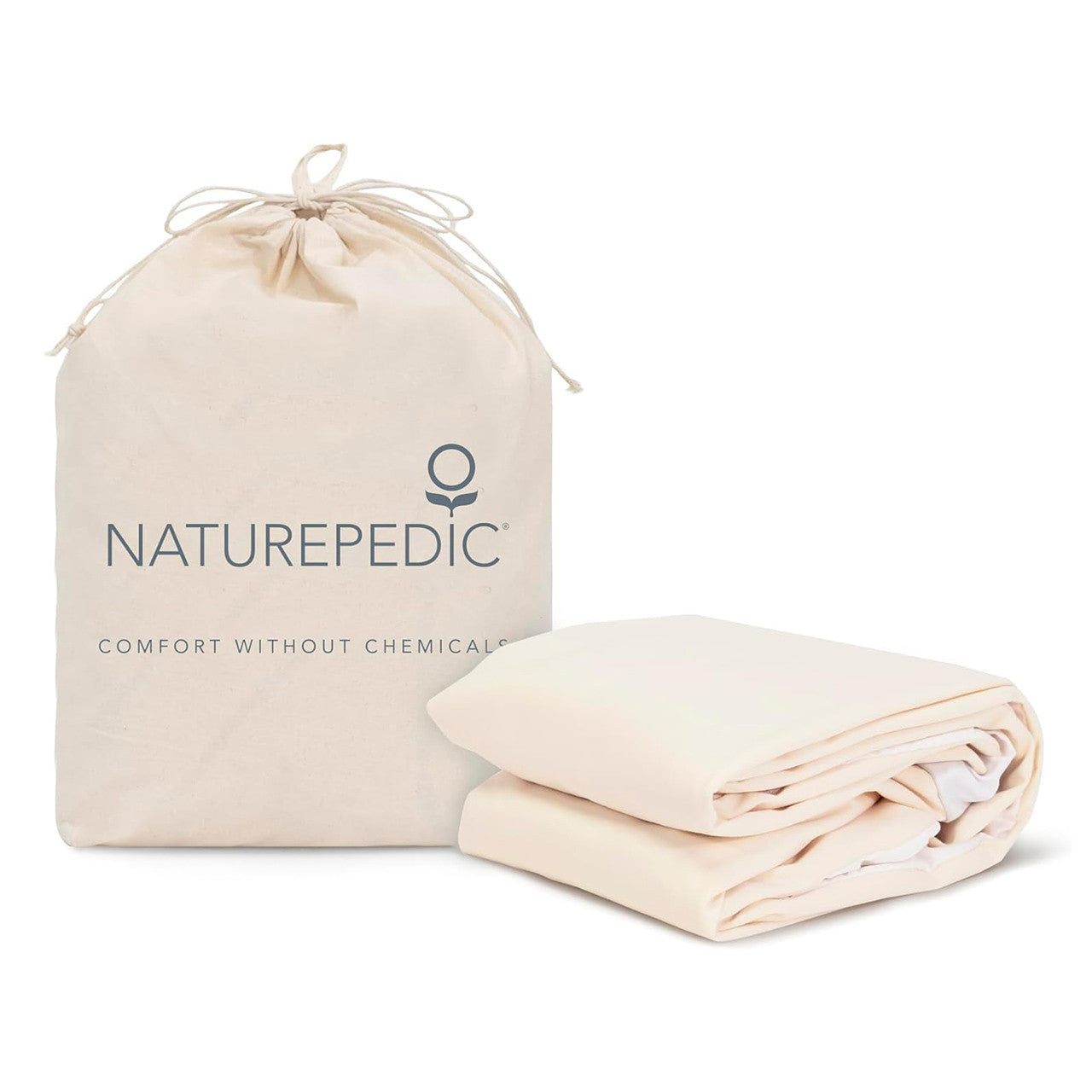 Naturepedic Waterproof Full Fitted Pad in Natural- Bambi Baby