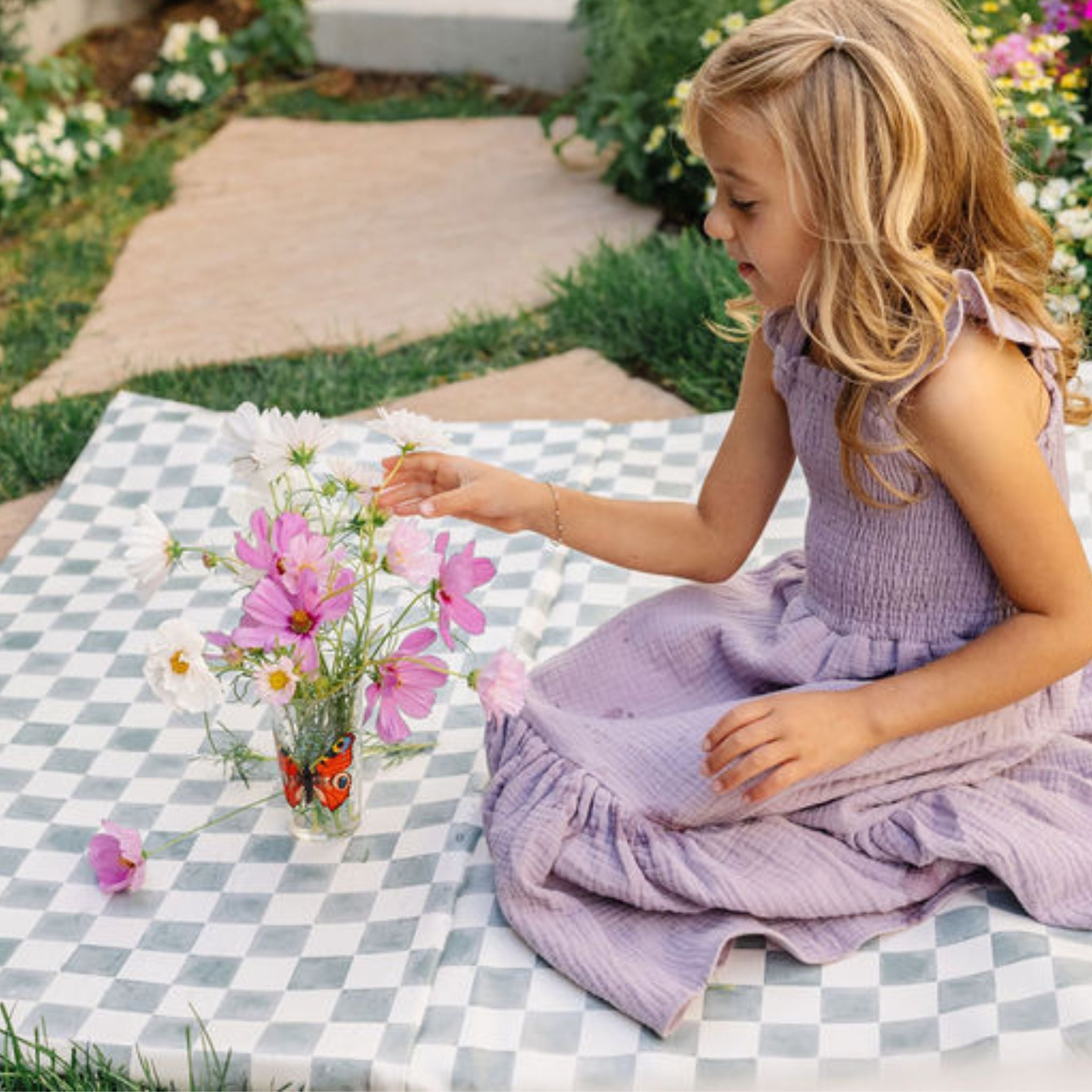 Toki Kids Checker Matcha Vegan Leather Mat- Bambi Baby