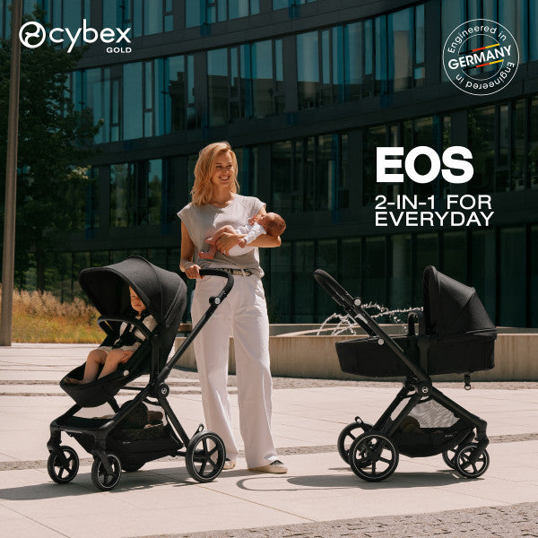 Cochecito CYBEX EOS - Marco negro con asiento Moon Black - Bambi Baby