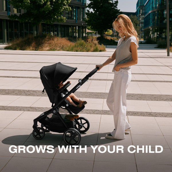 Cochecito CYBEX EOS - Marco negro con asiento Moon Black - Bambi Baby