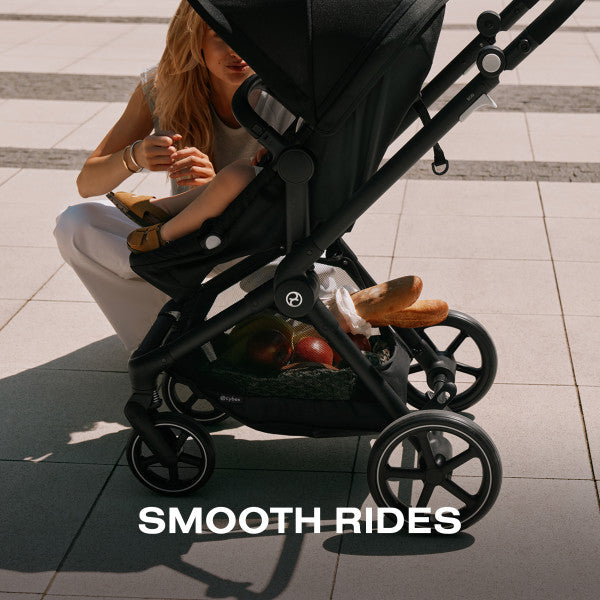 Cochecito CYBEX EOS - Marco negro con asiento Moon Black - Bambi Baby