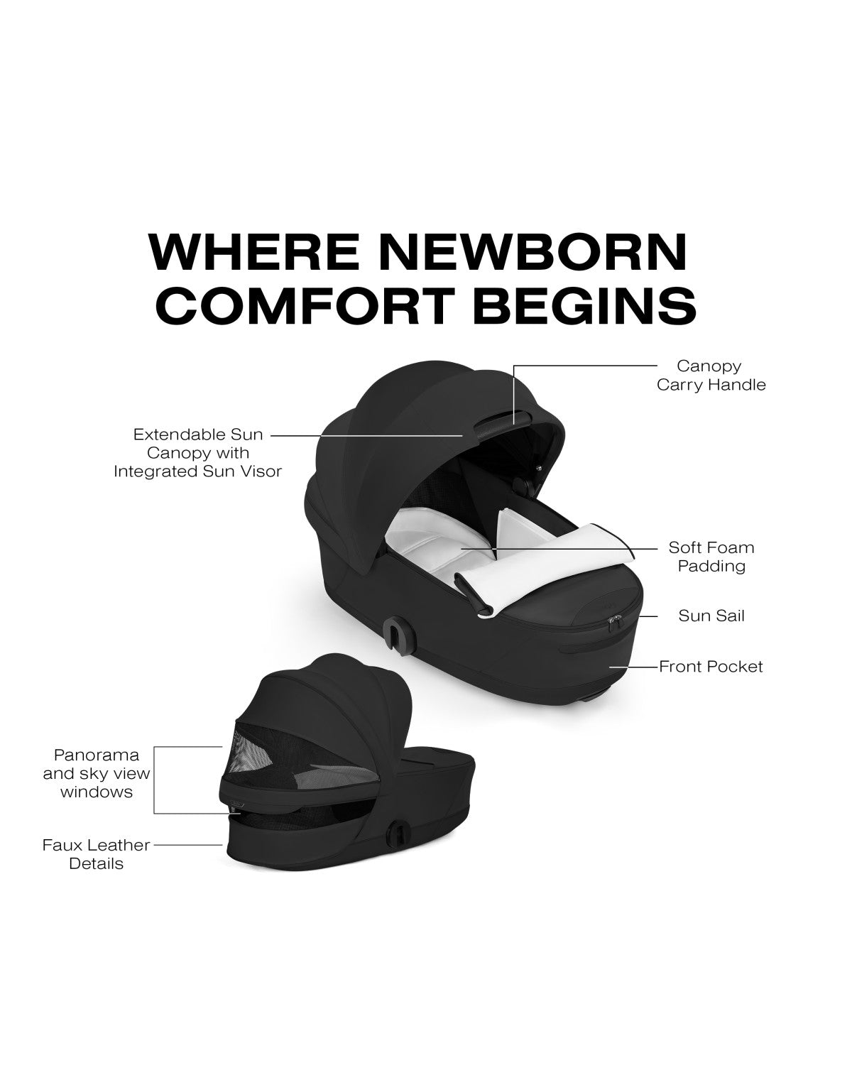 CYBEX MIOS/COYA Fold Lux Carry Cot - Style Collection- Bambi Baby