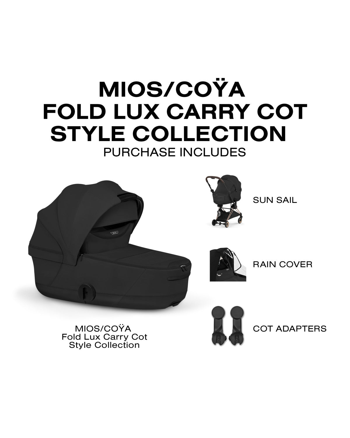 CYBEX MIOS/COYA Fold Lux Carry Cot - Style Collection- Bambi Baby