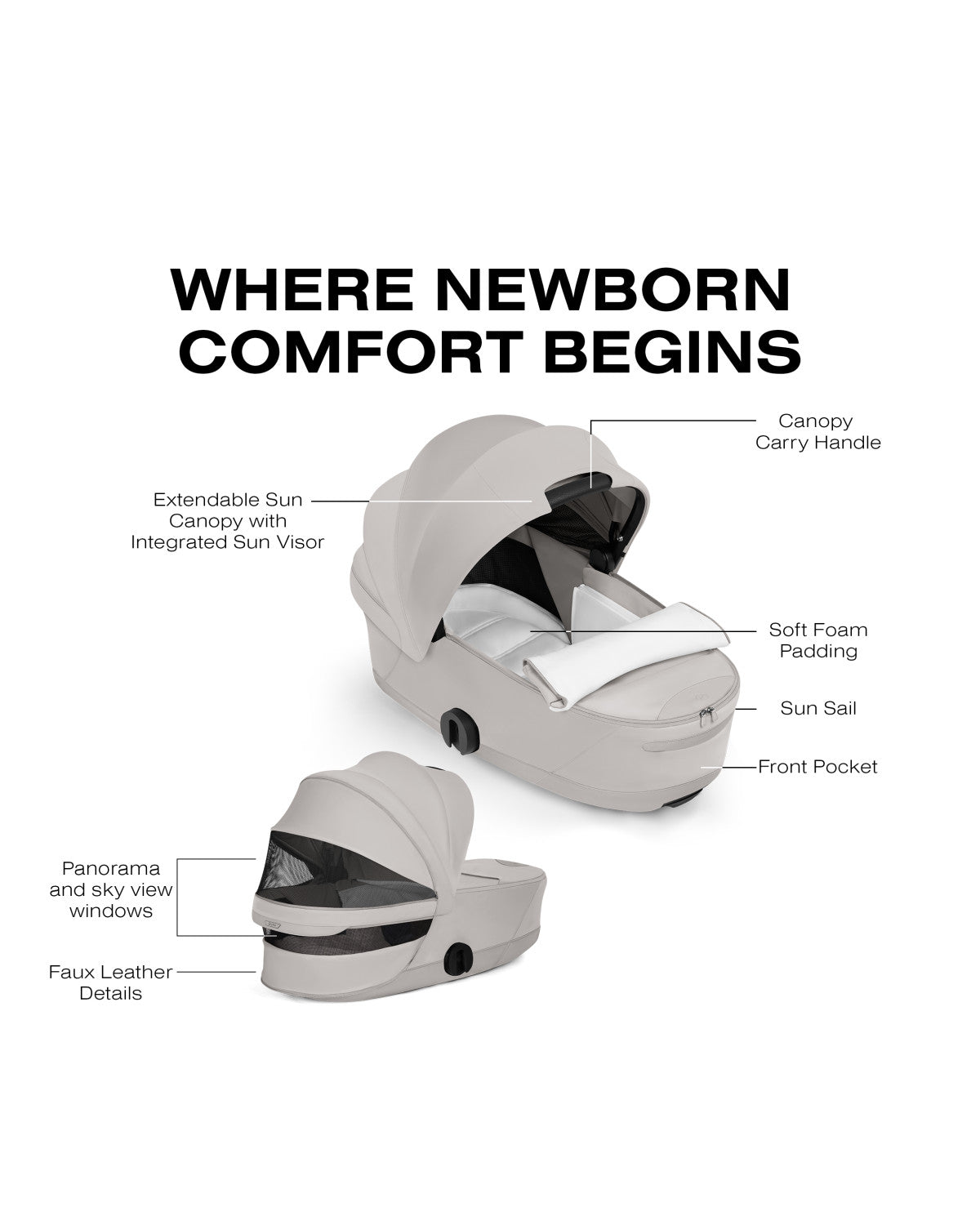 CYBEX MIOS/COYA Fold Lux Carry Cot - Style Collection- Bambi Baby