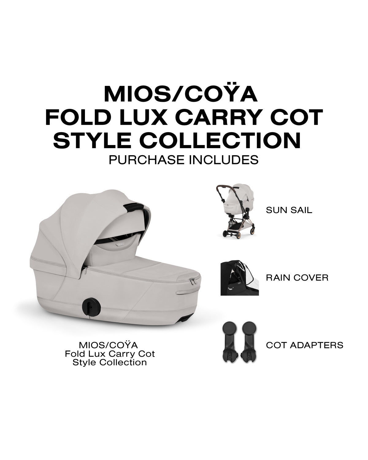 CYBEX MIOS/COYA Fold Lux Carry Cot - Style Collection- Bambi Baby